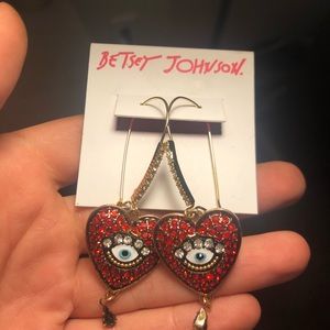 Betsey Johnson Heart Earrings
